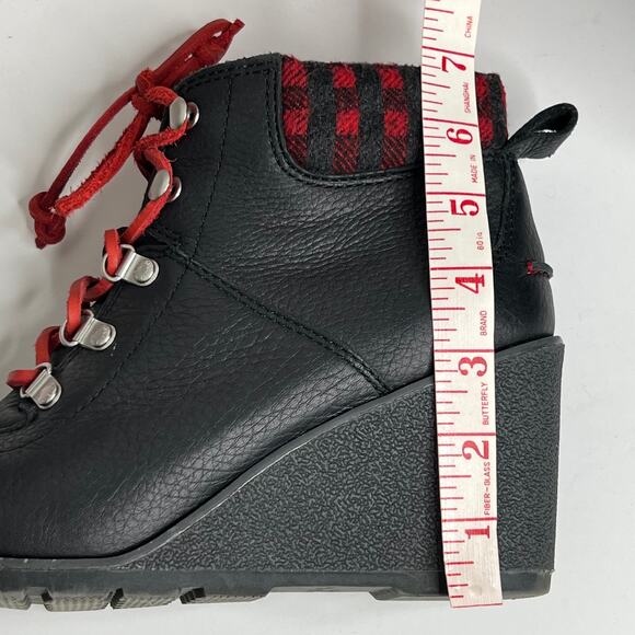 Sperry Celeste Wedge Boot Black Plaid Lace Up Shoe Size 10 - Picture 10 of 10